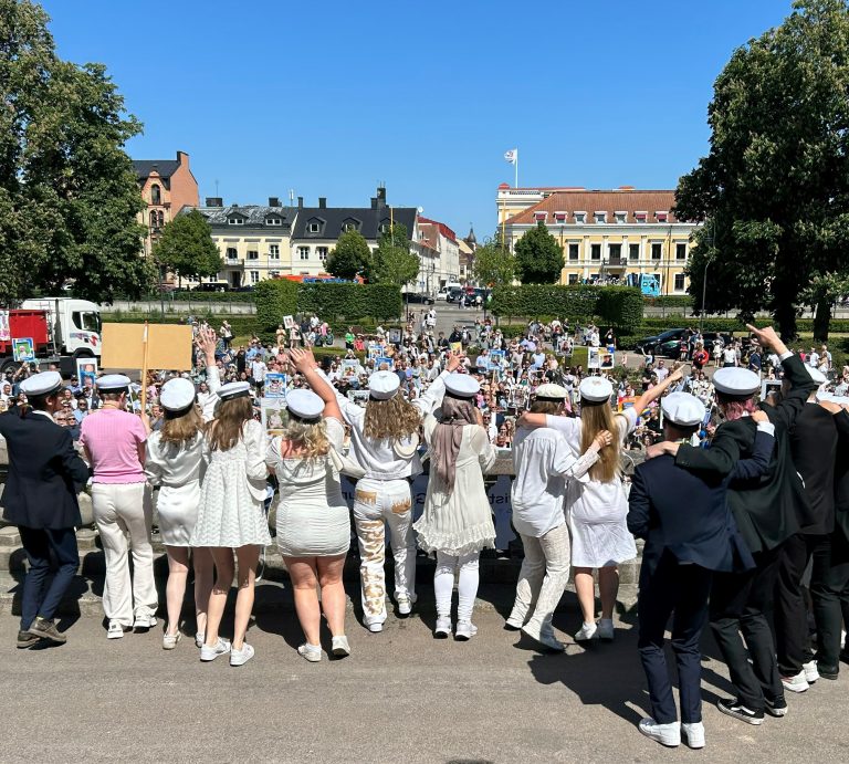 Studentutspring vid Kristianstads Teater.